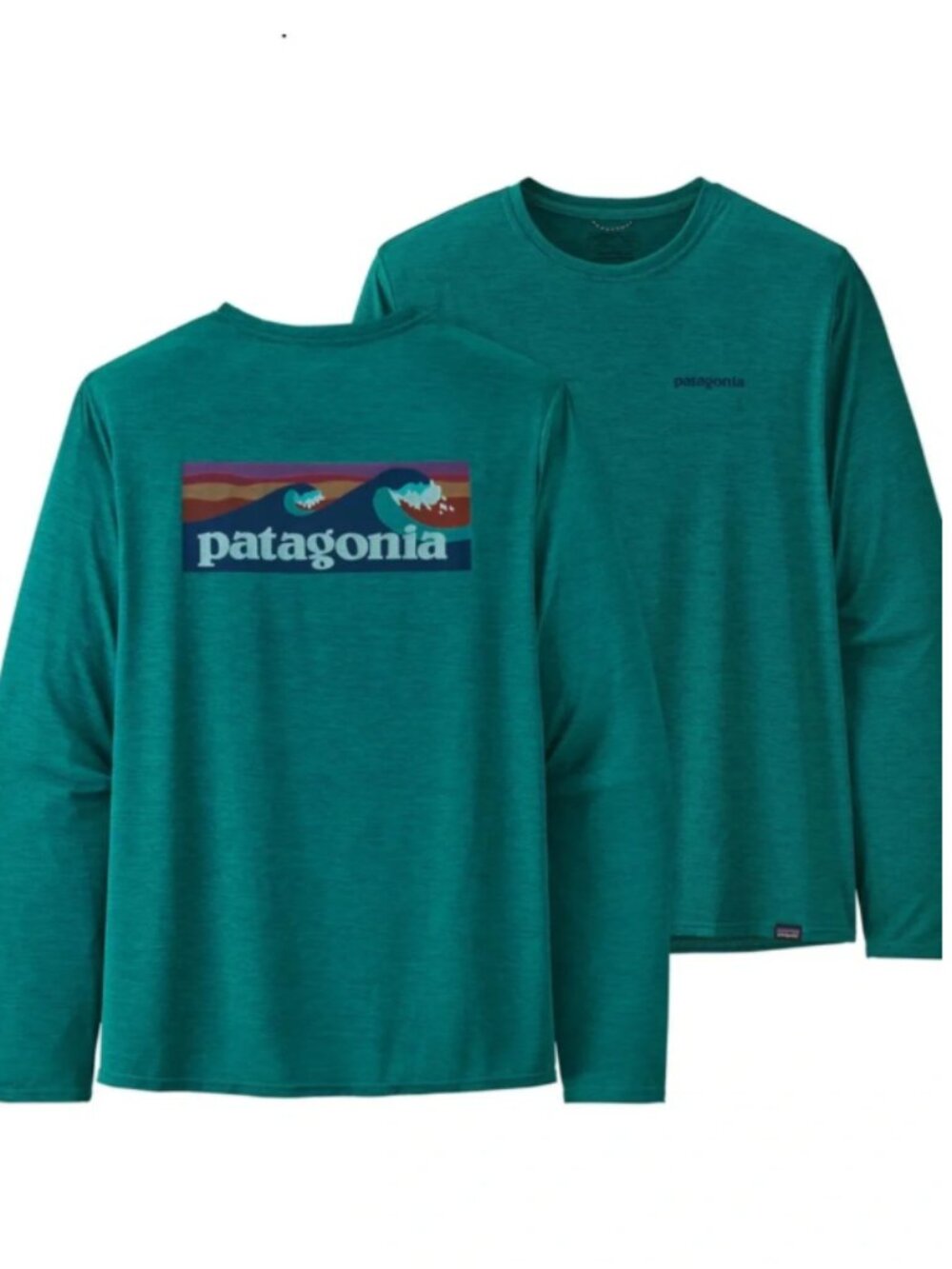 Patagonia Men's Long-Sleeved Capilene Cool Daily Graphic Shirt Teal Size XXL